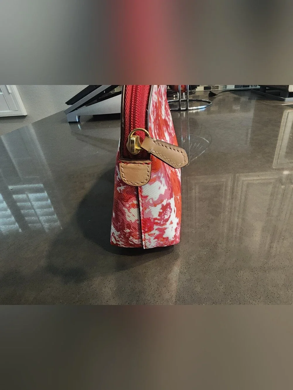 Coach Red And White Comestic Pouch.